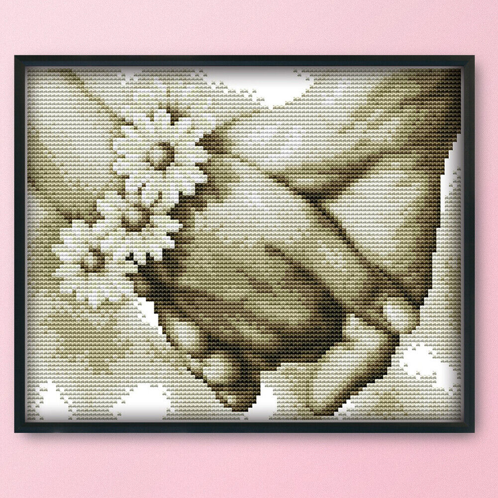 Cross Stitch Needlework Kit 14CT Stamped DIY Artwork (R891 Hand in Hand)