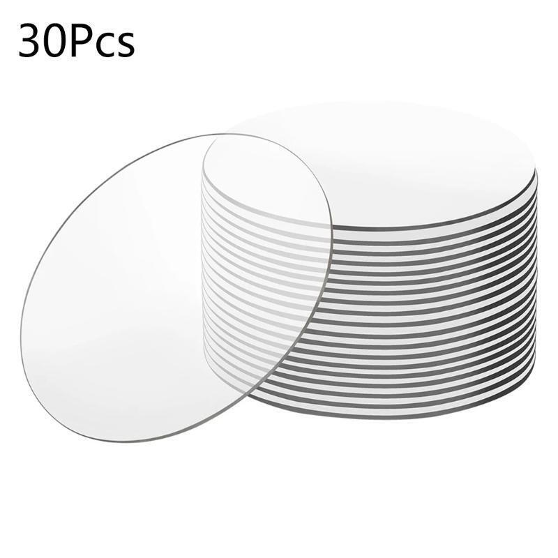 30pcs 2inch Clear Acrylic Sheet Round Disc Transparent Water Resistant Panel DIY