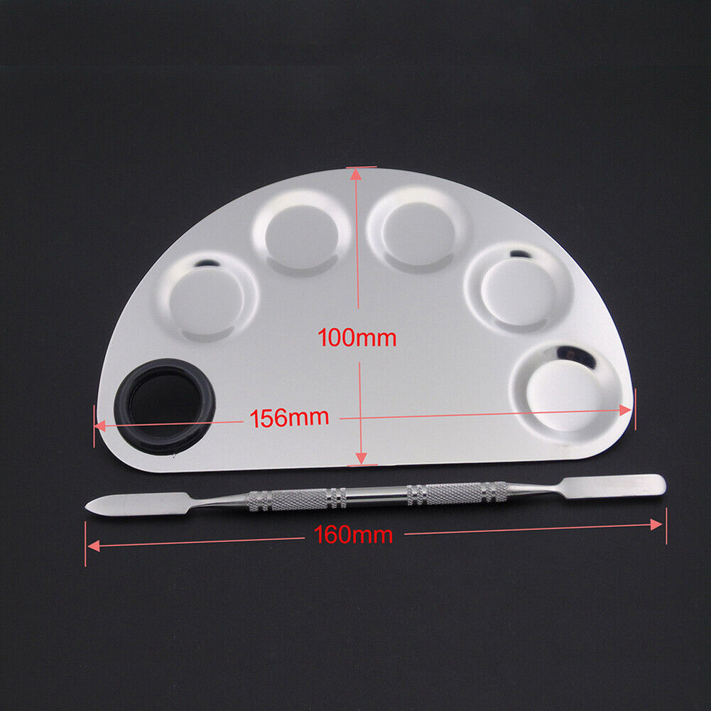 Stainless Steel Makeup Beauty Artist Nail Eye Shadow Mixing Palette Spatula