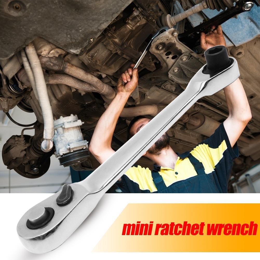 1/4 inch Mini 72 Tooth Ratchet Wrench CR-V Socket Spanner Car Repair Tool