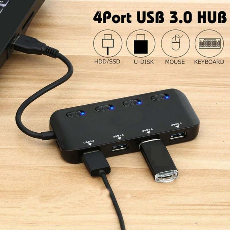4-port Usb3.0 Hub 1 to 4 Splitter Usb 3.0 Hub Adapter High Speed 5Gbps 4 Ied