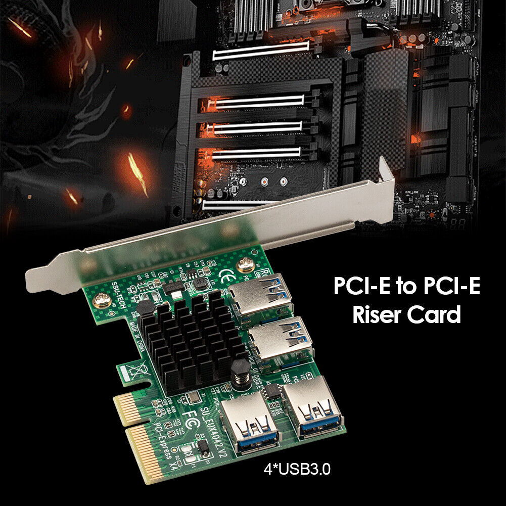 PCI-E Multiplier Extender Module 1 To 4 PCI-Express Slot USB 3.0 Riser Card