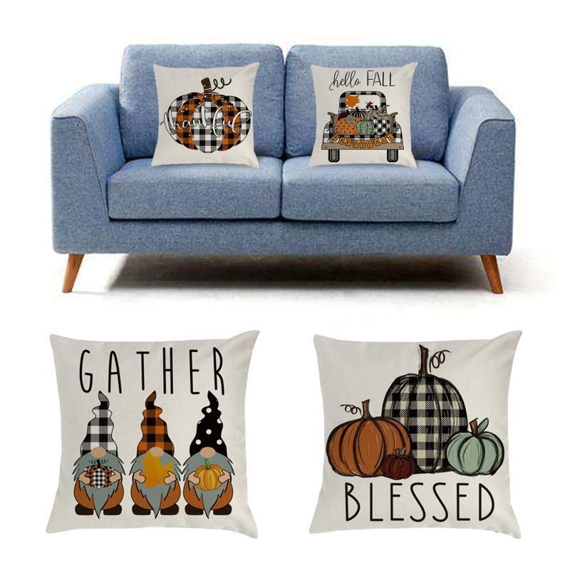 Fall Pillow Covers Set of 4 for Fall Decor Farmhouse Thanksgiving Buffalo