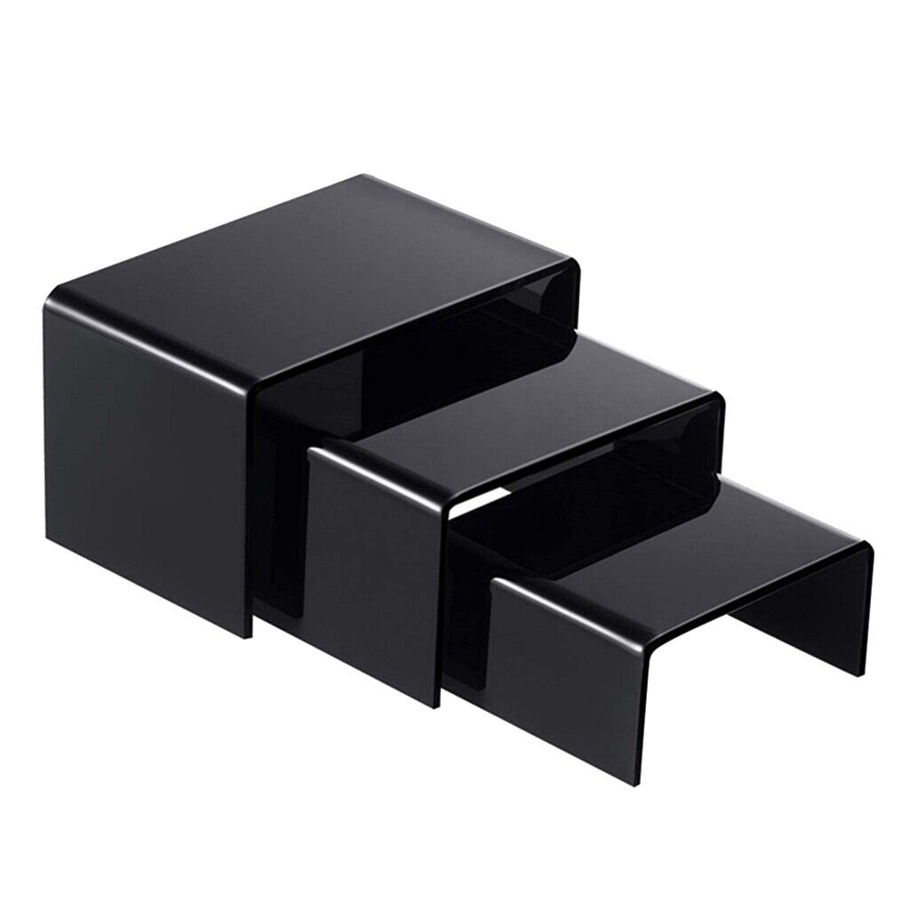 3 Size Steps Acrylic Riser Stand Set Jewelry Collectible Showcase Display Stands