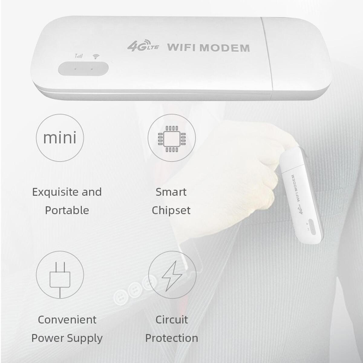 Portable 4G WiFi Router WiFi Dongle 4G Modem High Speed for Indoor Outdoor