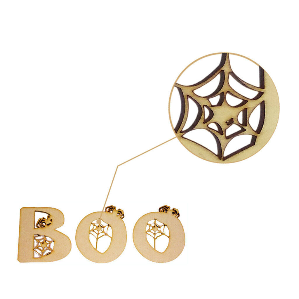 Funny Wooden  BOO Cutout Decoration Craft Blank Embellishments DIY