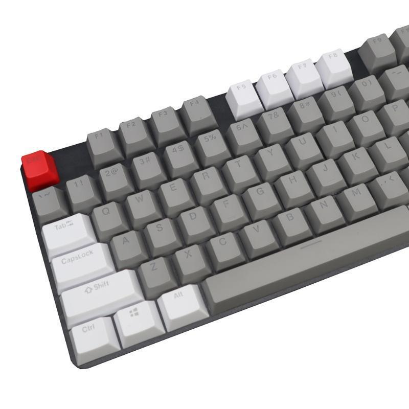 104Pcs PBT Light Transmitting Keycap 2 Color Key Cover for Mechanical Keyboard