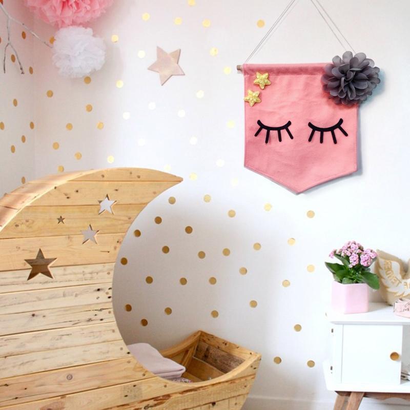 Nordic Kids Baby Room Decor Eyelash Flower Ornaments Wall Hanging Decoration