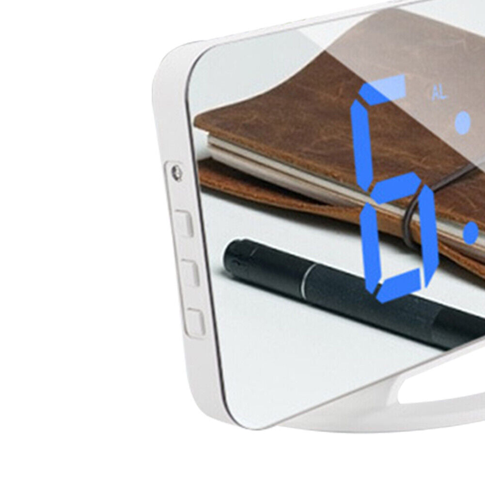 LED Mirror Wake Up Clock Electronic Auto Photosensitive Alarm Clock (B)