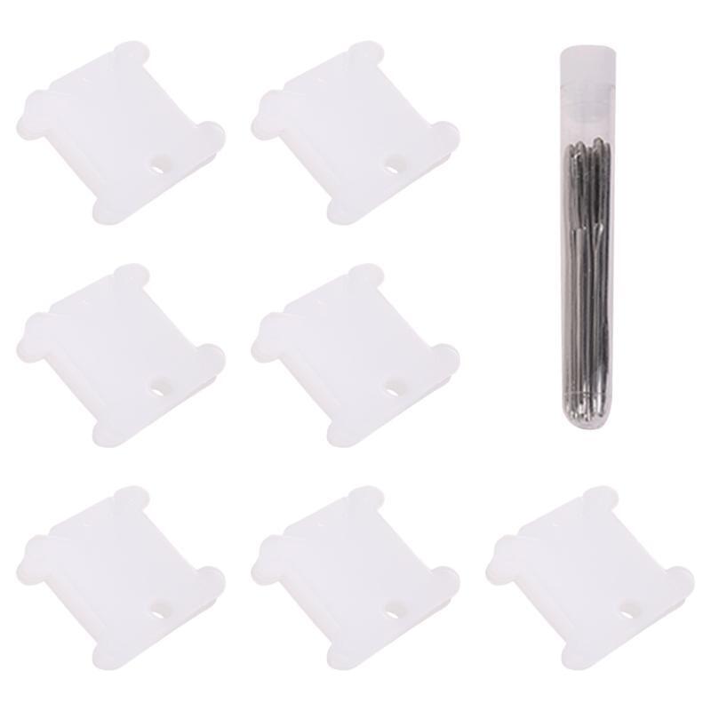 300pcs Embroidery Floss Thread Bobbins with 12pcs Large-Eye Knitting Needles DIY
