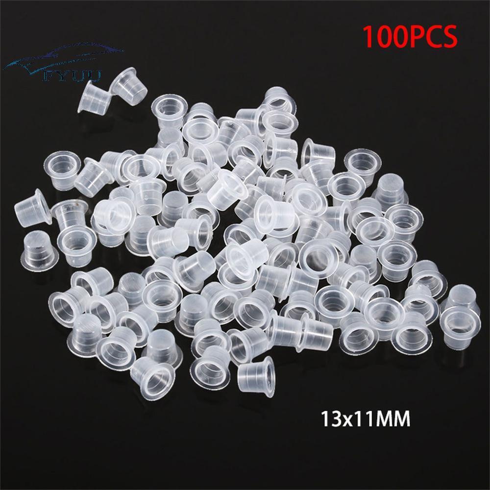 100 Pcs Ink Caps Plastic Cups Tattoo Supplies Easy to Clean and Store Universal