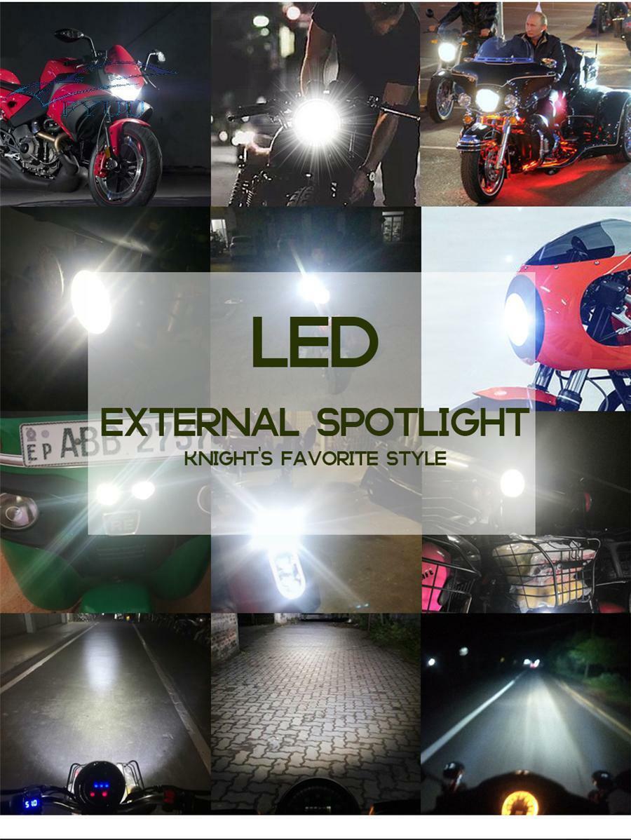 1pc For Motorcycle ATV LED Headlight w/ Mini Projector Lens Auxiliary Spotlight
