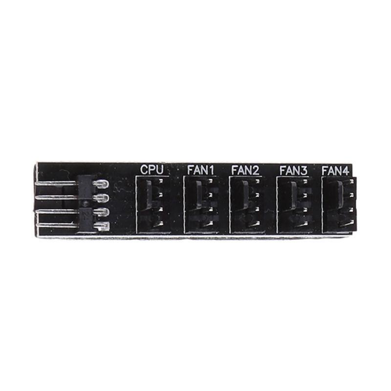 Cooling Fan Hub 1 to 5 Ports Fan Extension Cord 4Pin TX4 PWM CPU Temp Control