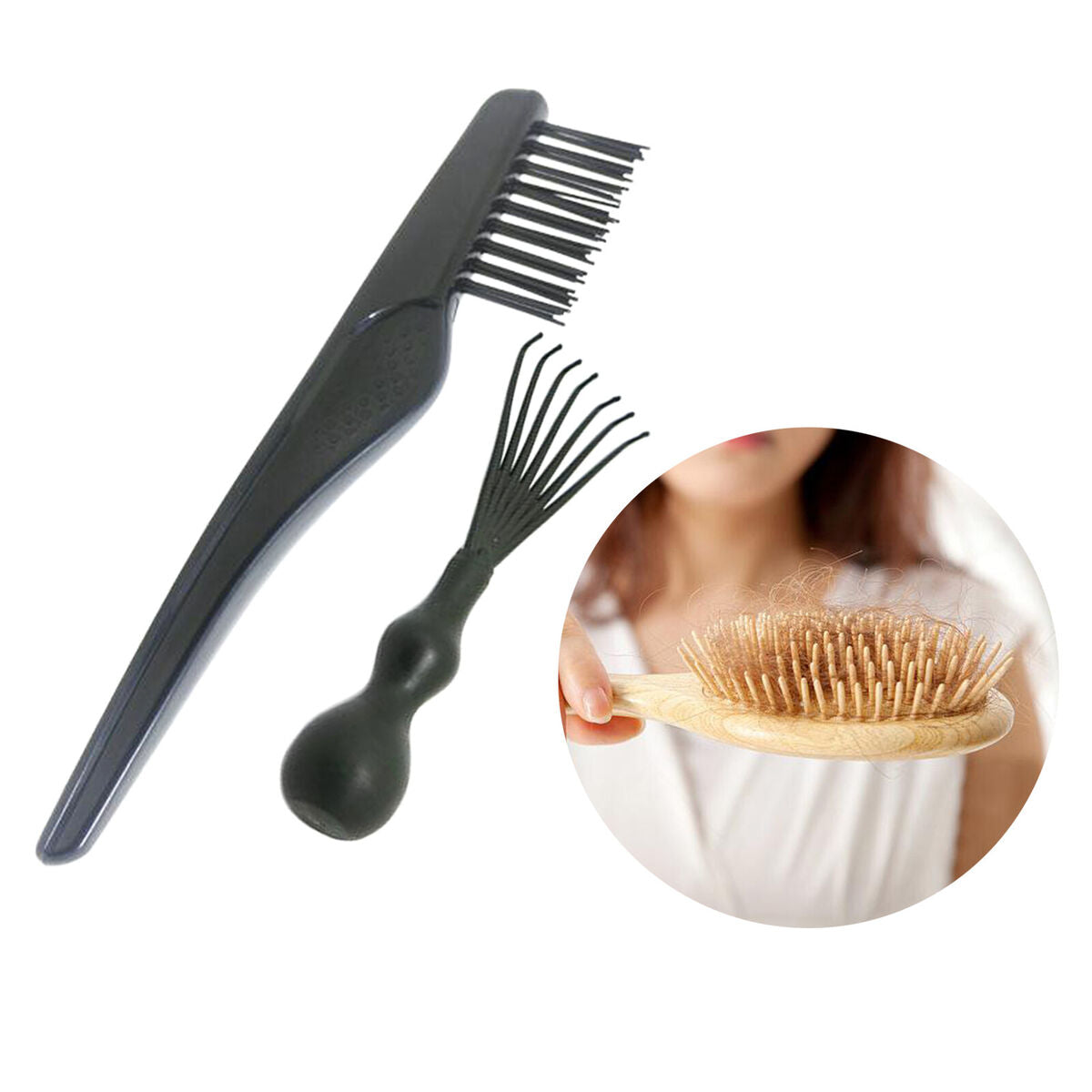 2 Pieces Mini  Bristles  Brush Cleaning Tool   Comb