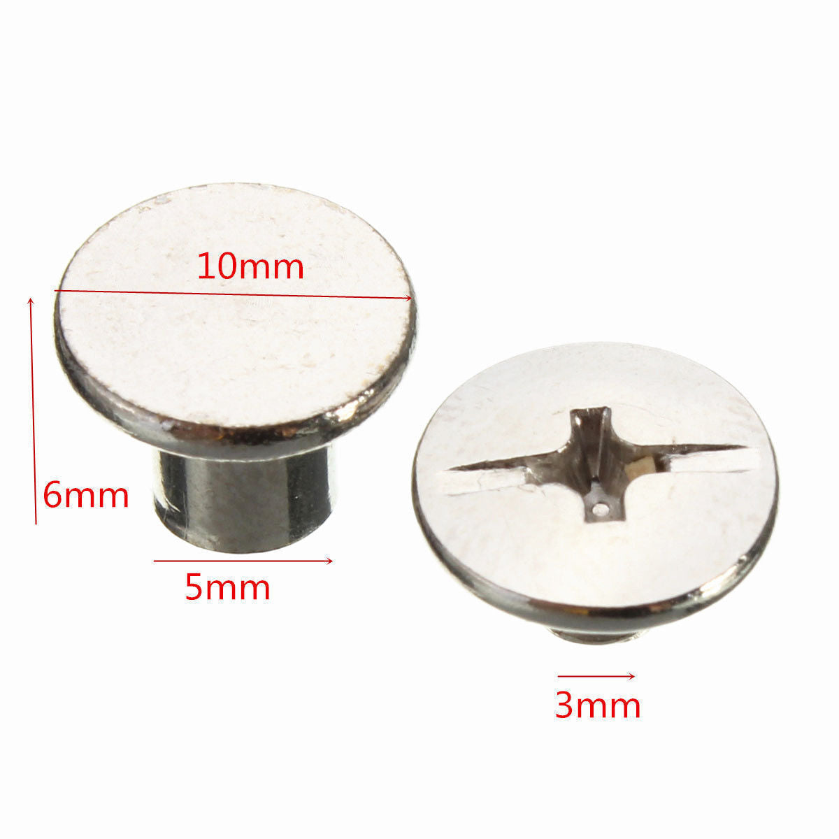 100PCS Nickel Binding Chicago Screws Nail Rivets Photo Album Leather Craft Parts