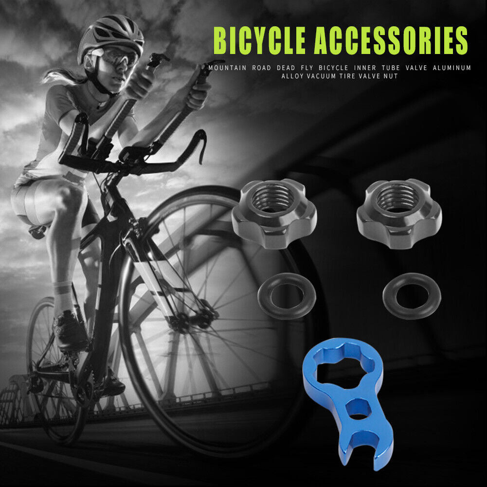 2pcs Bicycle Presta Valve Nuts with Wrench Washer MTB Bike Accessories
