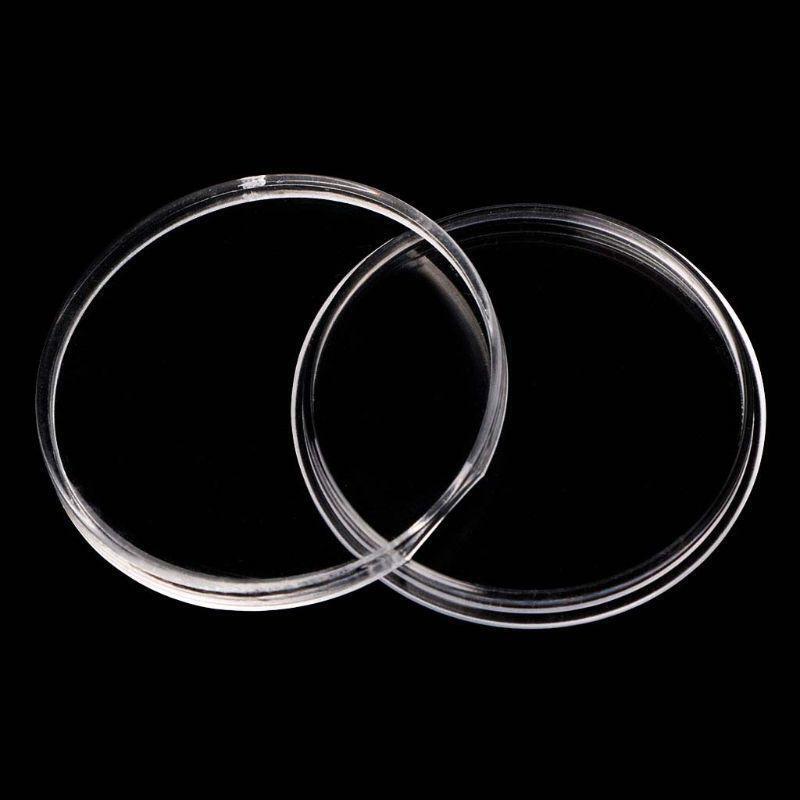 30Pcs Round 46mm Direct Fit Airtight Coin Capsules Holder Display Collection Box