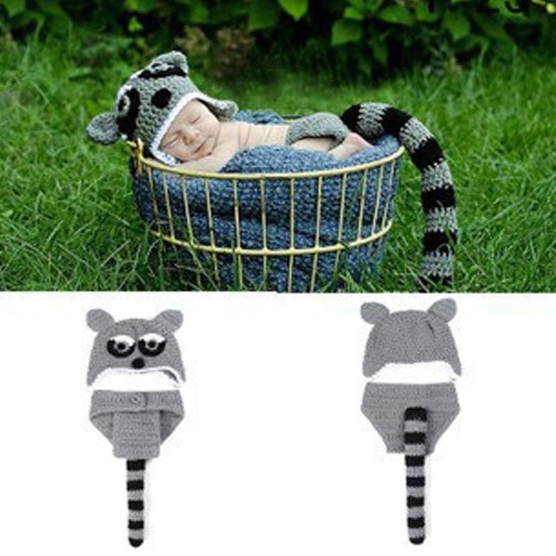 Handmade Tanuki Knit Hat Beanie Hat Shorts Set Photo Prop for Babies 0-3 Months