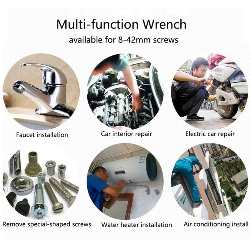 Universal 310mm Ratcheting  Wrench Double Manual Fast Wrench with Spring