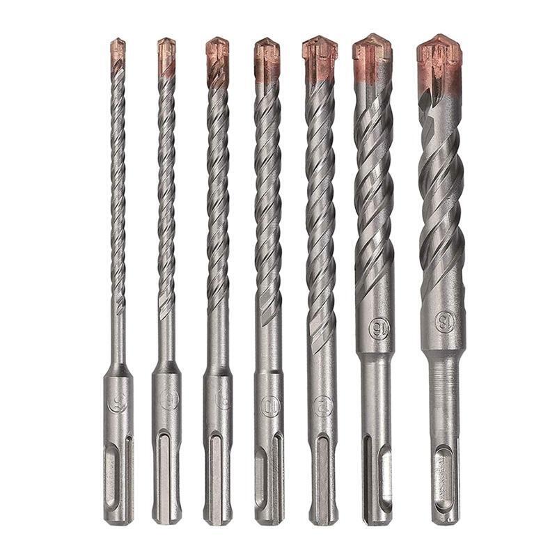 7 Pieces SDS-Plus Electric Hammer Drill Bit Set Impact Drill Bits Hard Alloy