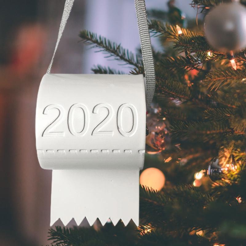 Creative Toilet Paper Crisis 2020 Christmas Tree Ornament Hanging Novelty House
