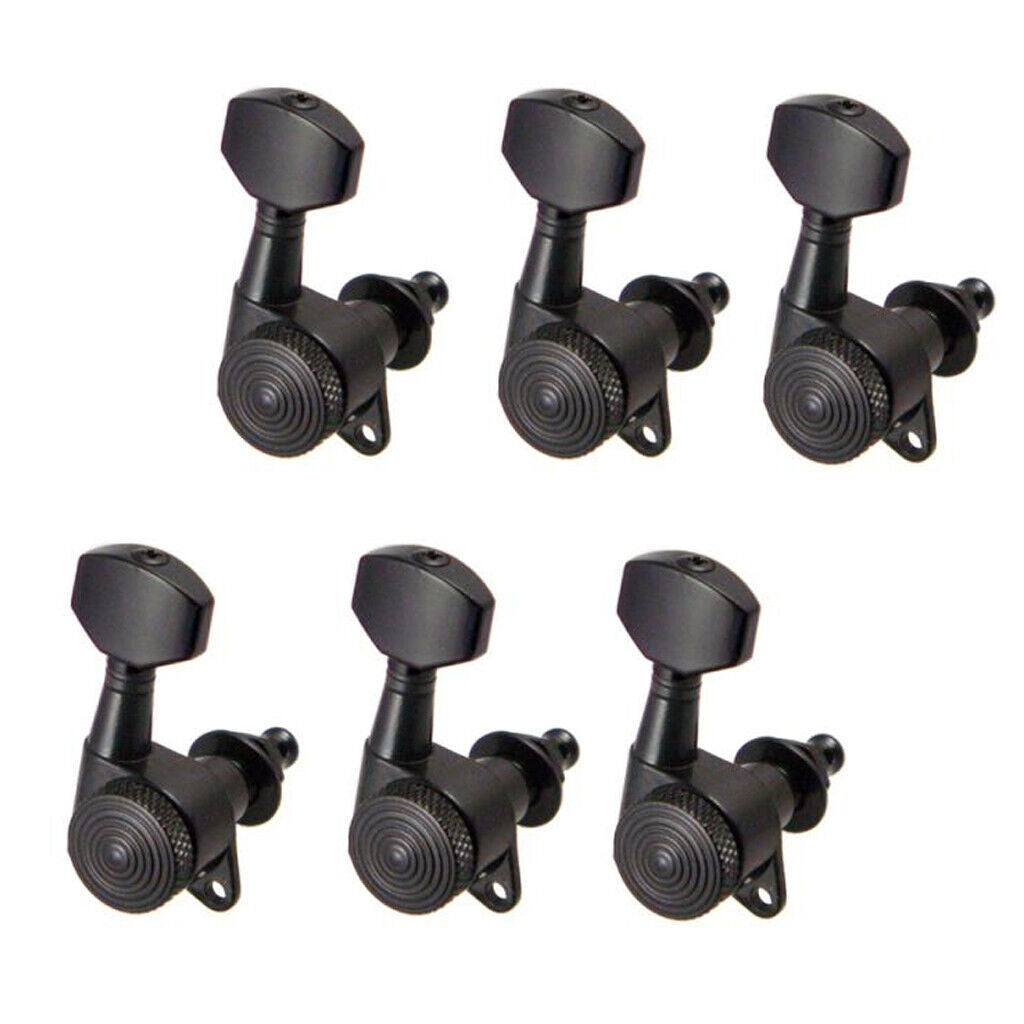 6 Pieces 6R Tuning Mechanical Pegs for Acoustic Electric Guitar, Black