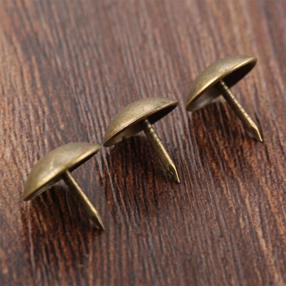 100x Upholstery Nails Tacks Studs Wood Jewelry Box Decor Furniture Hardware 11mm