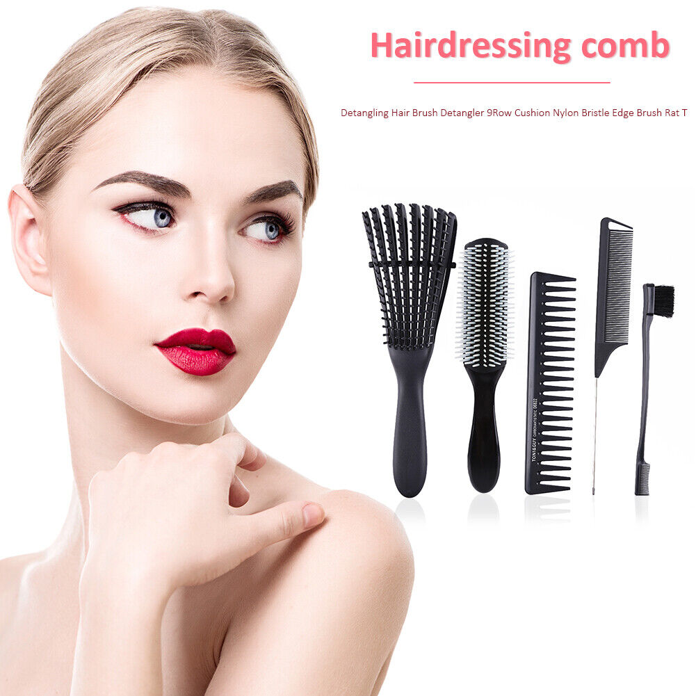 5pcs Hair Brush Comb Set Hair Detangling Comb Massage Brush Styling Tools