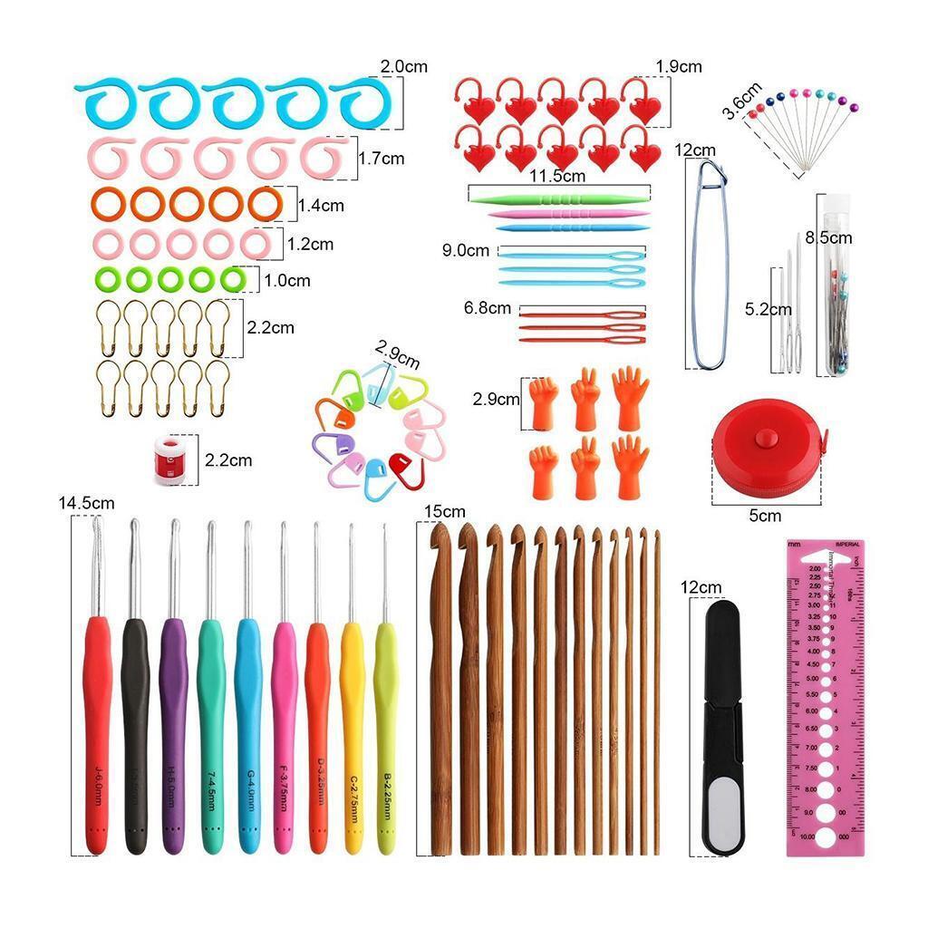 Aluminum Crochet Hooks, Knitting Needles, 110 Pieces, Knitting Handmade Thread