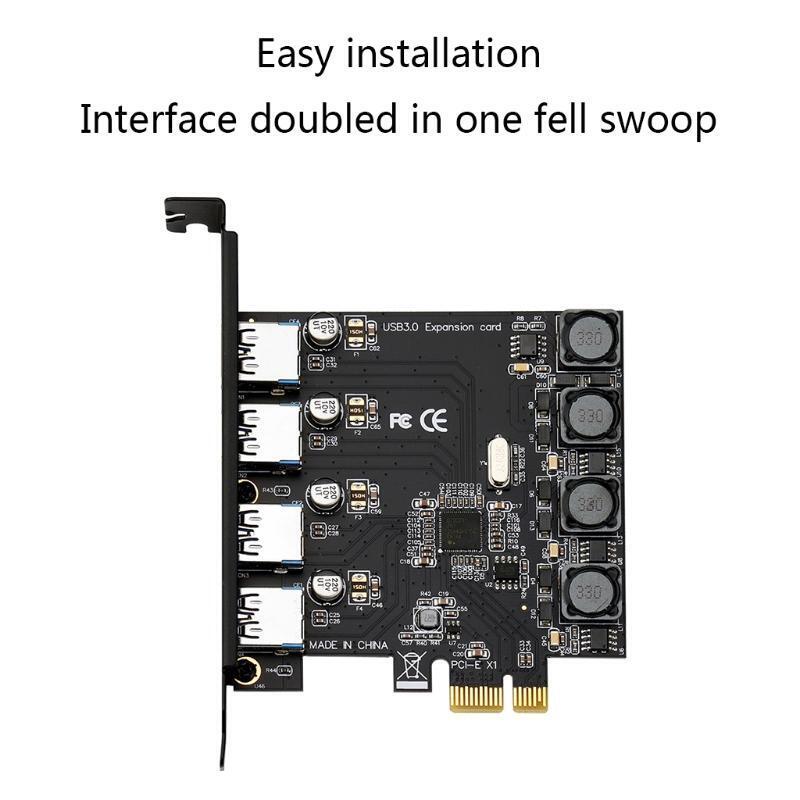 USB3.0 PCI Express Card USB PCIE Expansion Card Adapter PCI-E USB 3.0 4 Port
