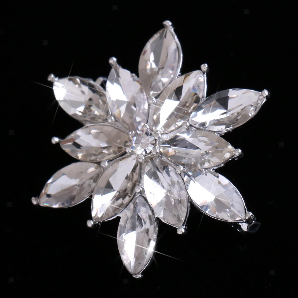 Fashion  Flower Diamante Brooch Rhinestone Pin Gift