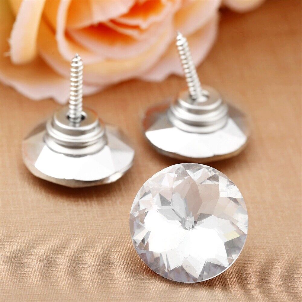 10pcs 25mm Shiny Pattern Crystal Upholstery Tacks Bauhinia Flower female buckle