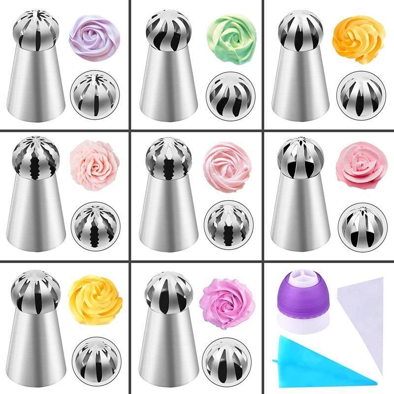 42 Pack Spherical Icing Piping Nozzles Russian Ball Pastry Tips Fondant Gadgets