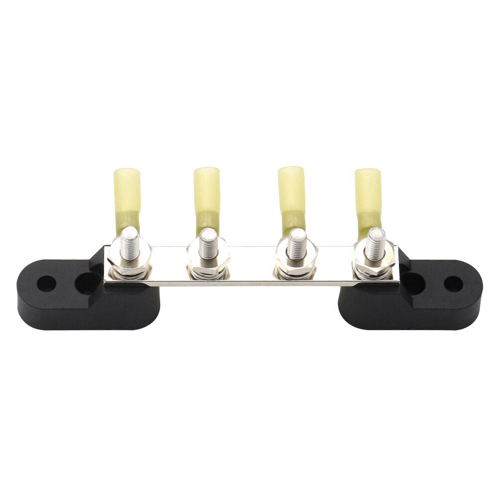 4 Way Stud Bus Bar 100A 48V M6 Stud Terminal Buss Bar with Cover for Marine