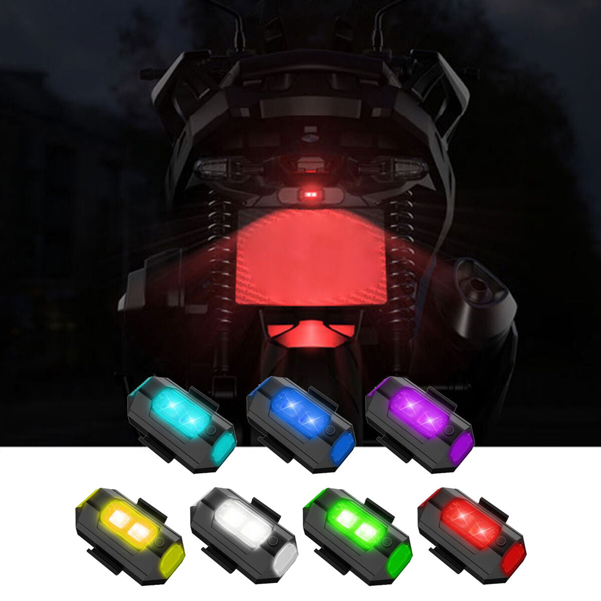 LED Emergency Strobe Lights Kit 7 Colors Aircraft Pilot Light for Car SUV