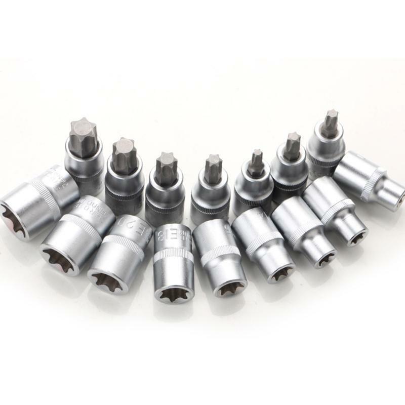 16 Pcs Torx Star Bit Socket Set with Storgae Box Cr-V Steel E10-E24 T30-T70