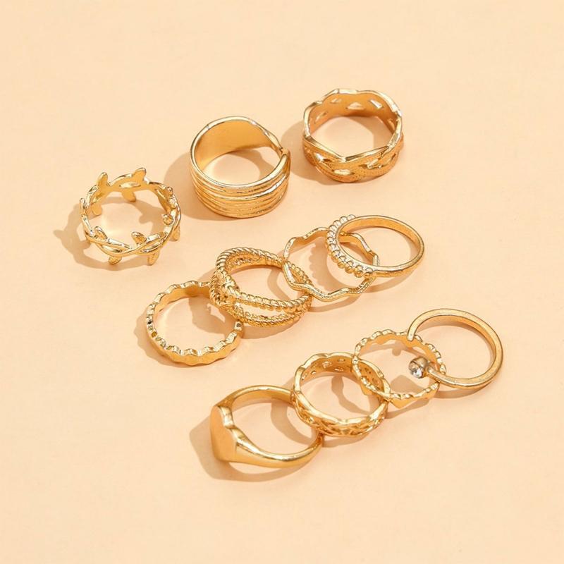 11xAdjustable Open Rings Stackable Thumb Joint Ring for Women Teen Girl Jewelry