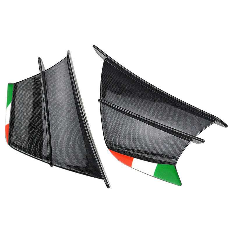 L+R Kohlefaser Motorrad Spoiler Aerodynamische Frontverkleidung Winglets Fin