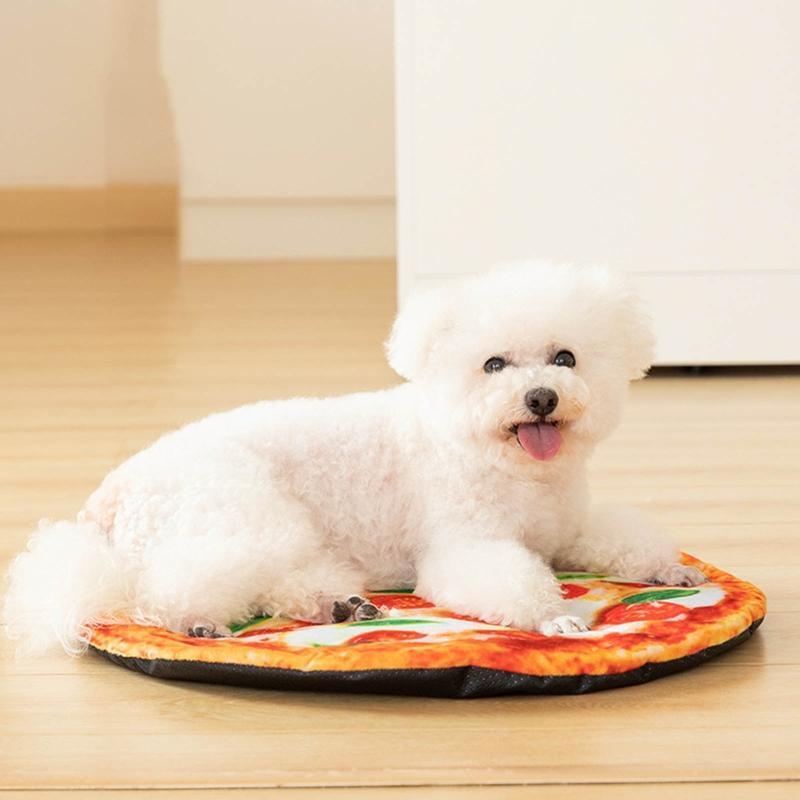 Pizza Print Mat For Dogs Soft Pad Lovely Holiday Gift for Pet Cotton Anti Slip