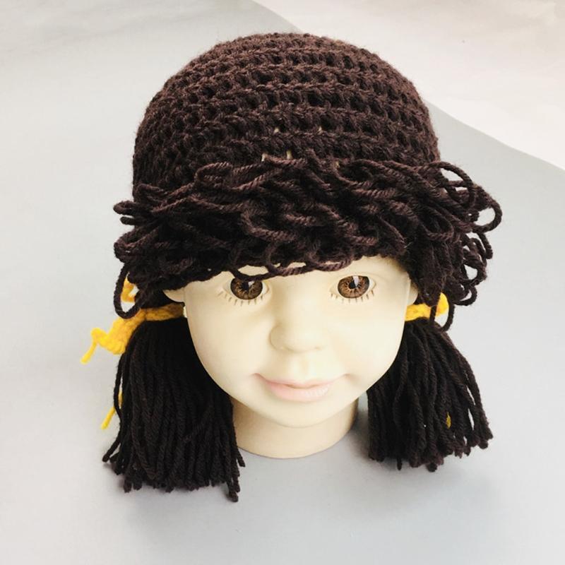 Newborn Photography Props Knitted Crochet Hat Baby Infants Braided Beanie Cap