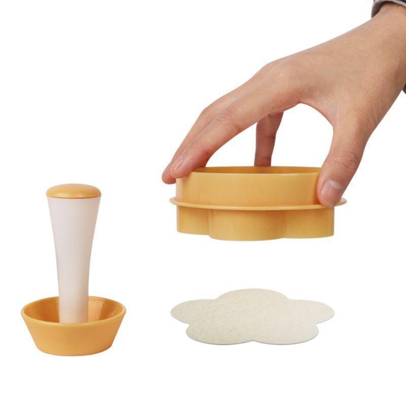 Plastic Pastry Stamper Tart Shell Mold Cutter Flower Round Dough Cookie Muffin