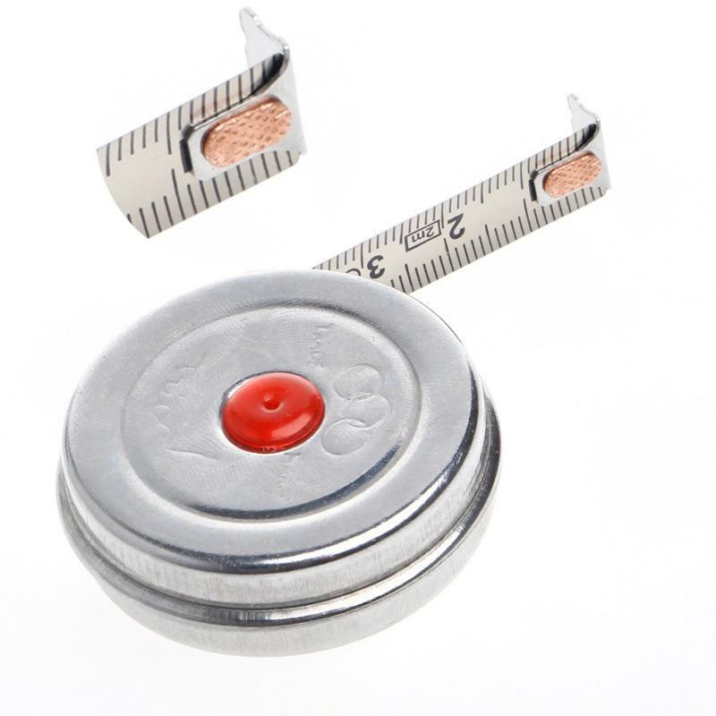 2m Mini Office Stainless Steel Woodworking Retractable Tape Measure Metric