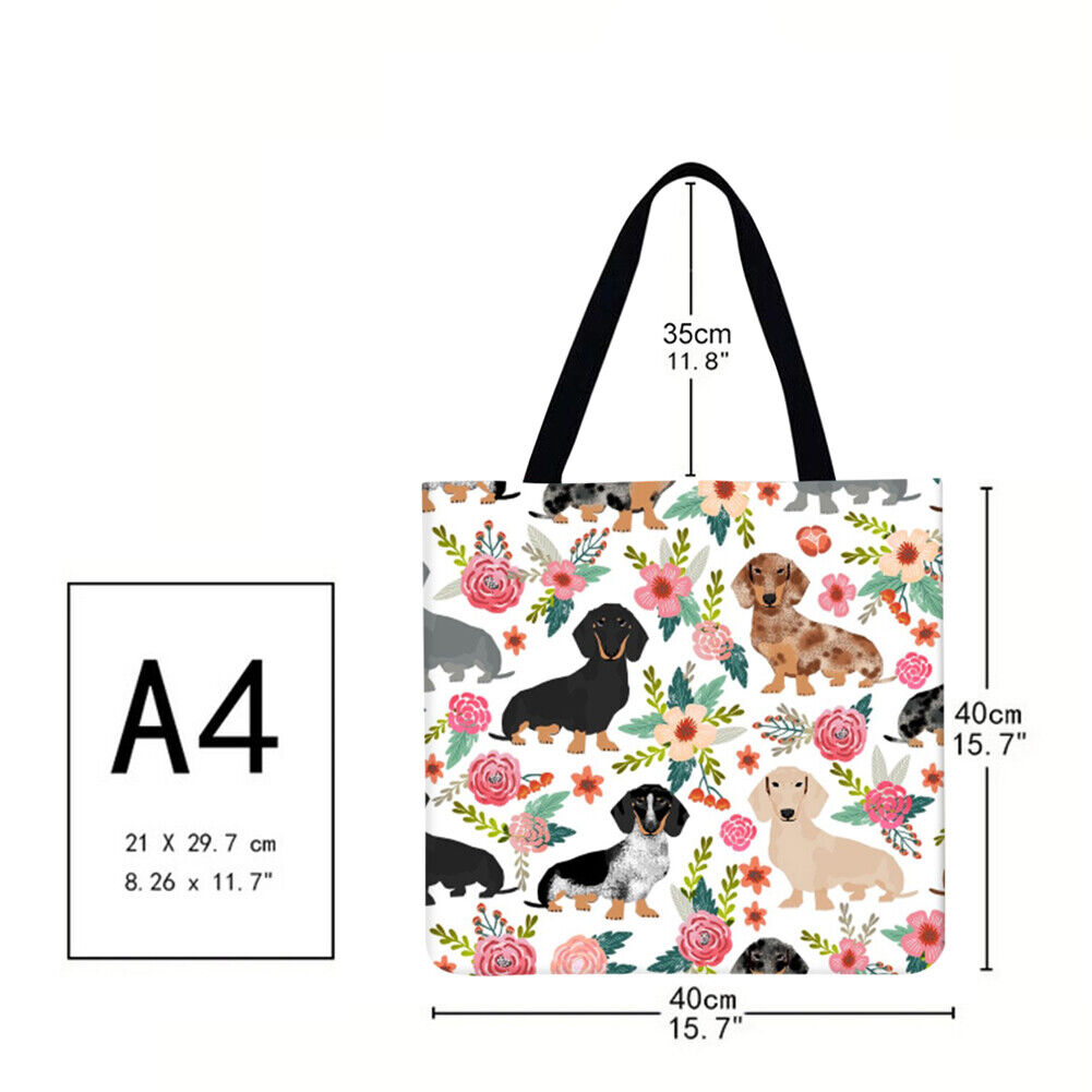 Printed dog Shoulder Shopping Bag Casual Large Tote Handbag