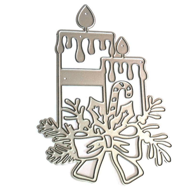Christmas Candle Flower Metal Cutting Dies Stencil DIY Scrapbooking Album Paper