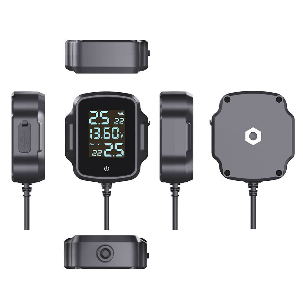 Motorcycle TPMS Tire Pressure Monitoring System with QC 3.0 USB Charger