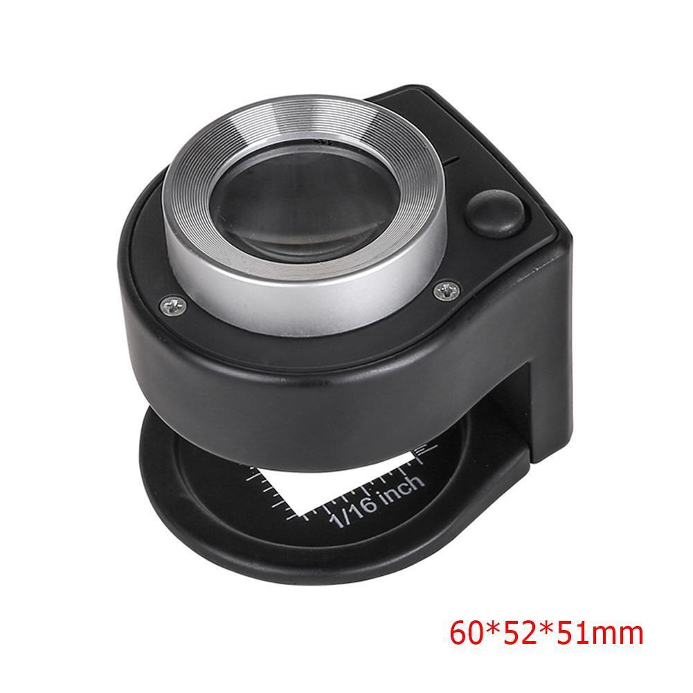30X Optical Glass Lens 6LED Full Metal Folding Linen Tester Loupe Magnifier