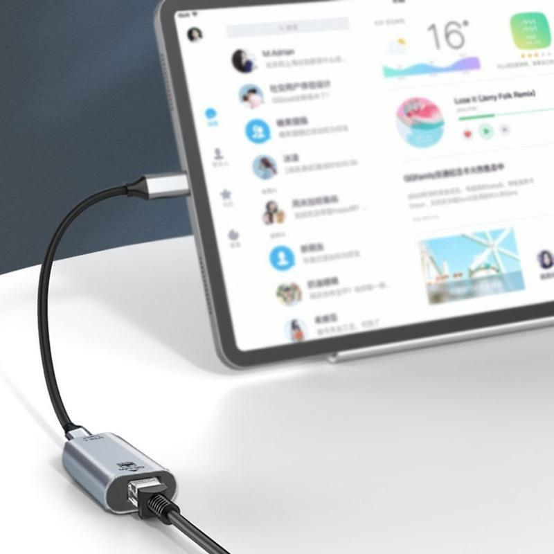 USB C Hub USB-C Type-C to 1000M Ethernet RJ45 Lan Adapter Free Drive Female Port