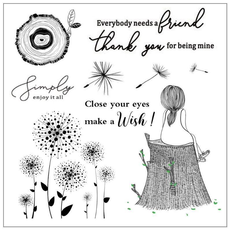Make a Wish DIY Silicone Clear Stamp Cling Seal Scrapbook Embossing Album Craft