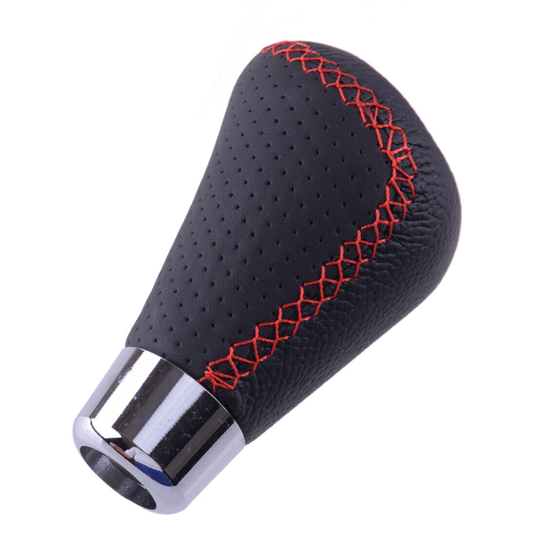 Universal 5 Speed Black Leather Manual Car Gear Shift Knob Shifter Lever Durable
