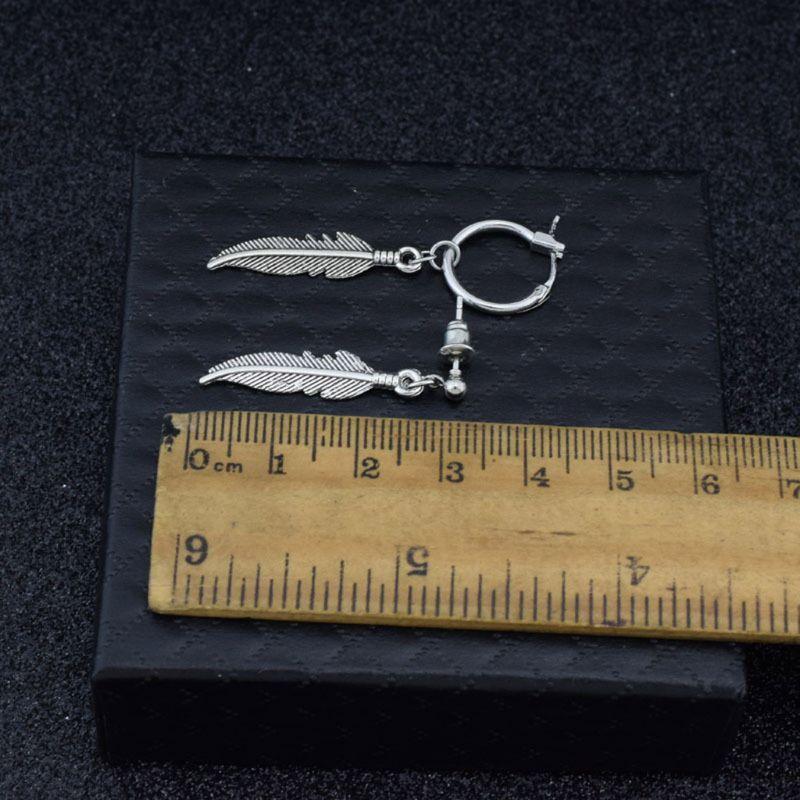 Classic Feather Leaves Pendant Drop Hoop Earrings Fashion Jewelry Ornament Gifts
